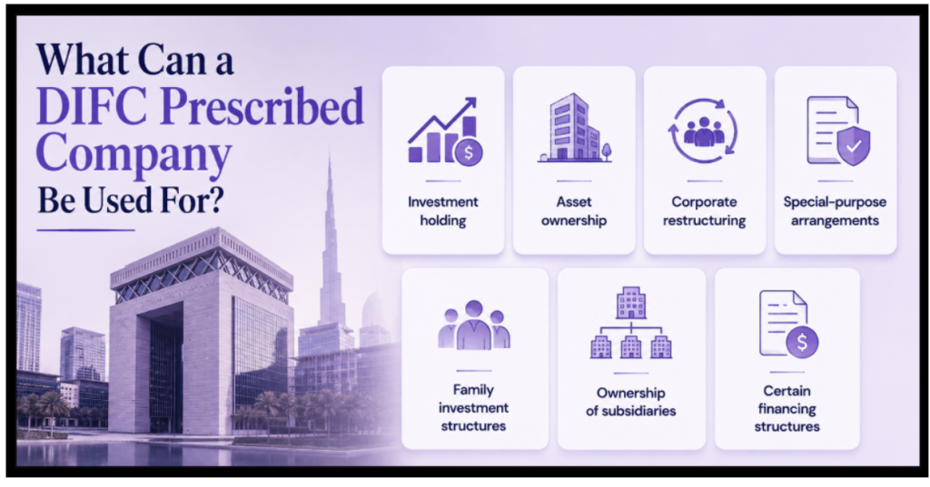 What Can a DIFC Prescribed Company Be Used For Infographic Image